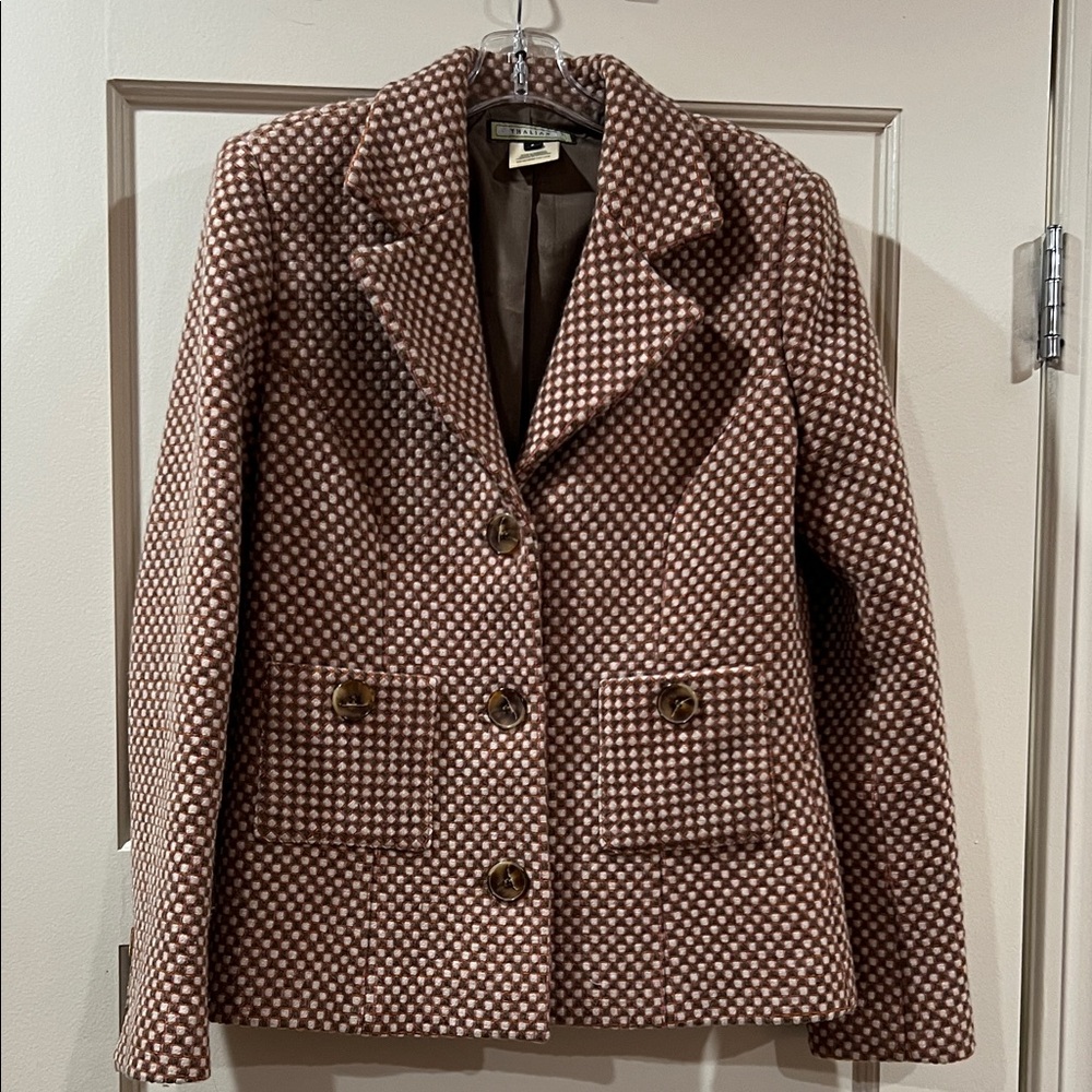 Thalian Brown Checkered Blazer